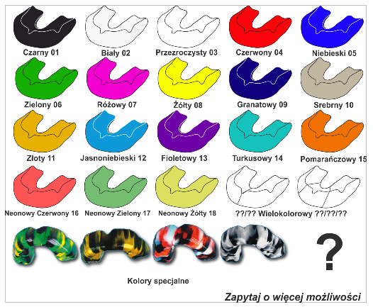 Colores de los protectores bucales Dent-Guard